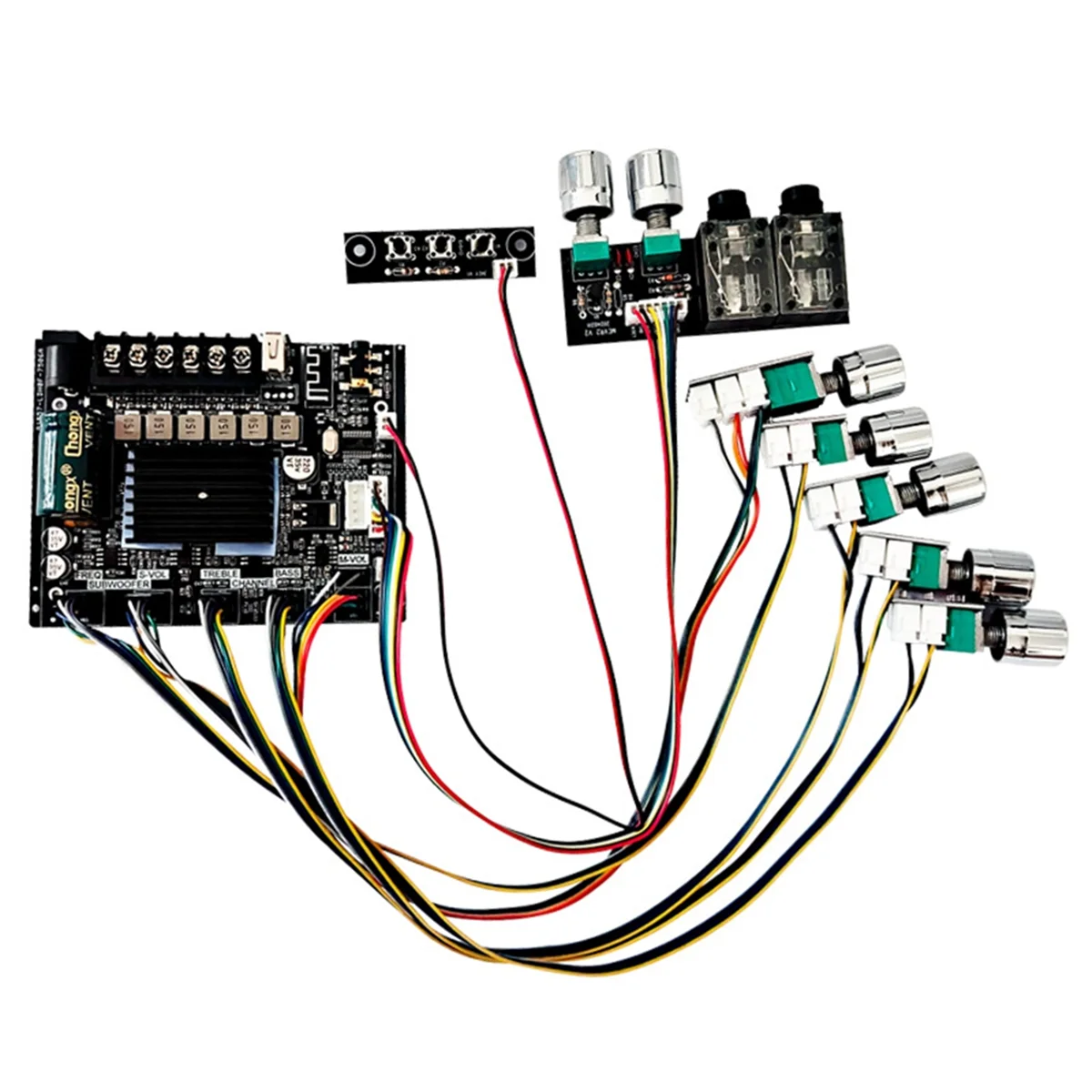 

ZK-MT21HS 2.1channel Bluetooth Audio Amplifier Board TPA3116D2 Module, Lead-Type KTV Microphone Audio Machine