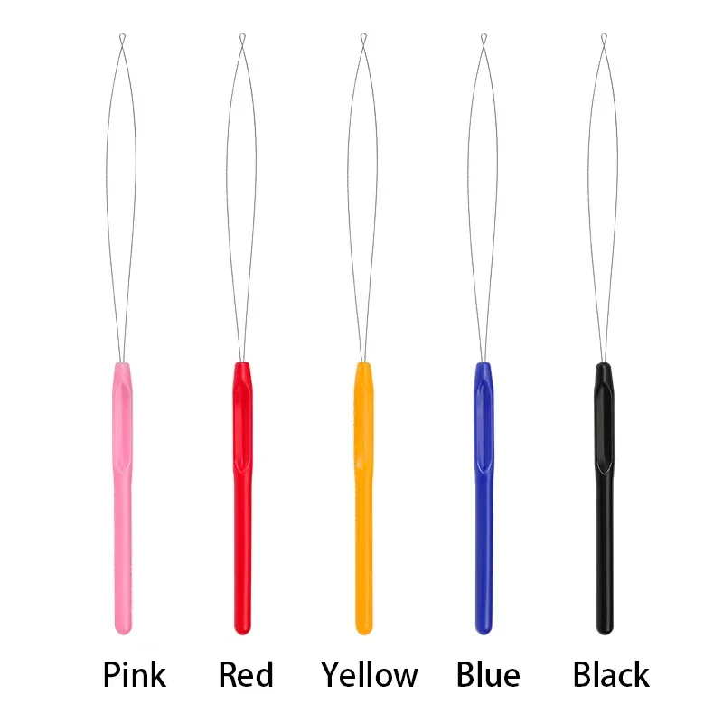 

1Pcs Plastic Handle Hair Extension Tufting Threader Beader Wig Crochet Tool Supplies Needle Piercer, Lead Wire, Wig Crochet Hook