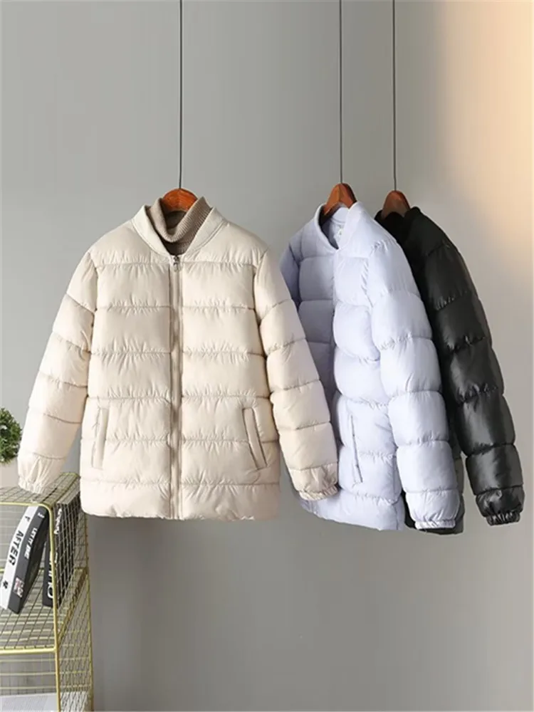 Plus Size Women's Clothing New Winter Jackets Stand Collar With Cotton And Thick Sandwich In The Middle Warm Jacket For Fat Lady