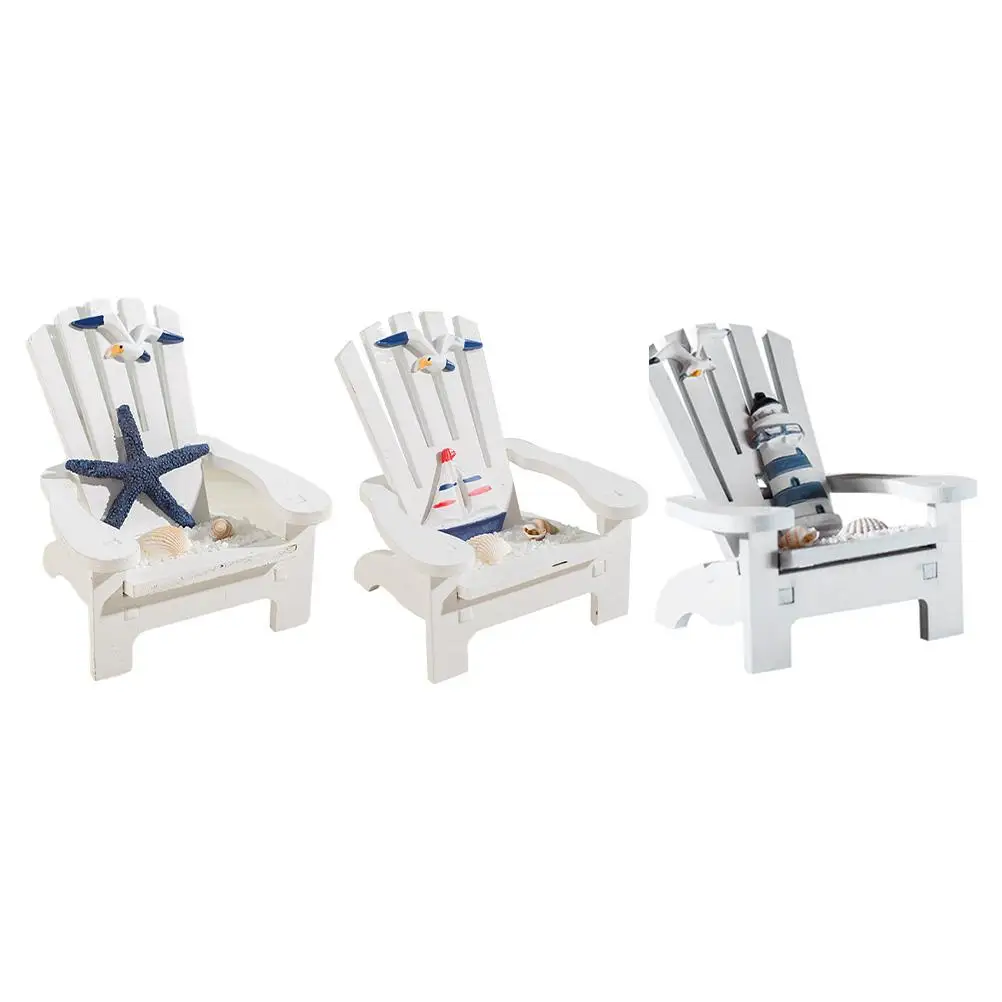 

4 Pcs Miniature Wood Chair Beach Decor Home Ornaments Nautical Style Desk Accessories Bedroom Office Decorations Christmas Gifts