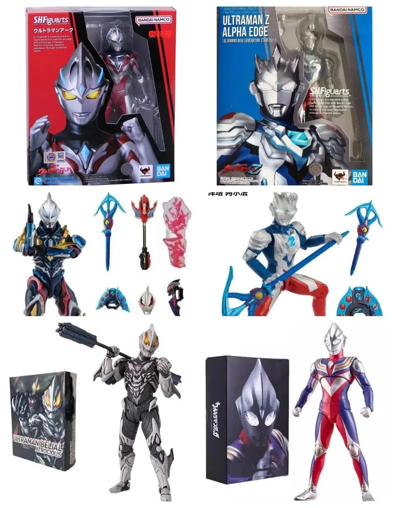 Original bandai ultraman z modelo kit anime figuras shf ultraman z alpha borda figura de ação coleção modelo para crianças brinquedos presentes