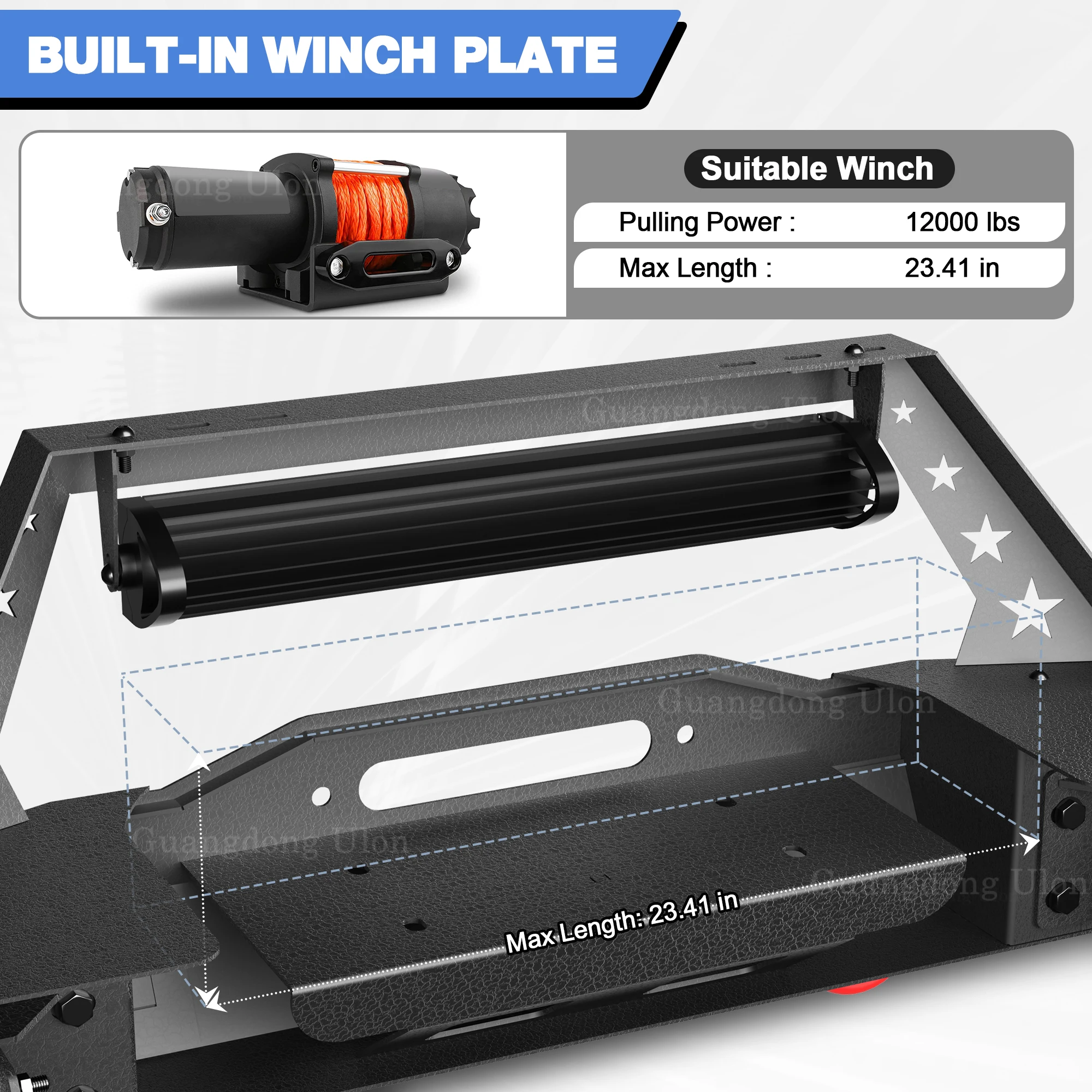 Front Bumper Accessories Fit 1984-2001 Jeep Cherokee XJ (2/4 Doors) Off-road Bumpers, Black , 2\