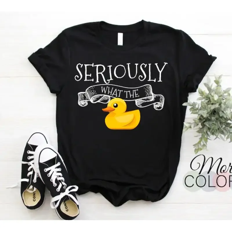 New T Shirt Seriously What The Duck Pun Funny Ducks Lover