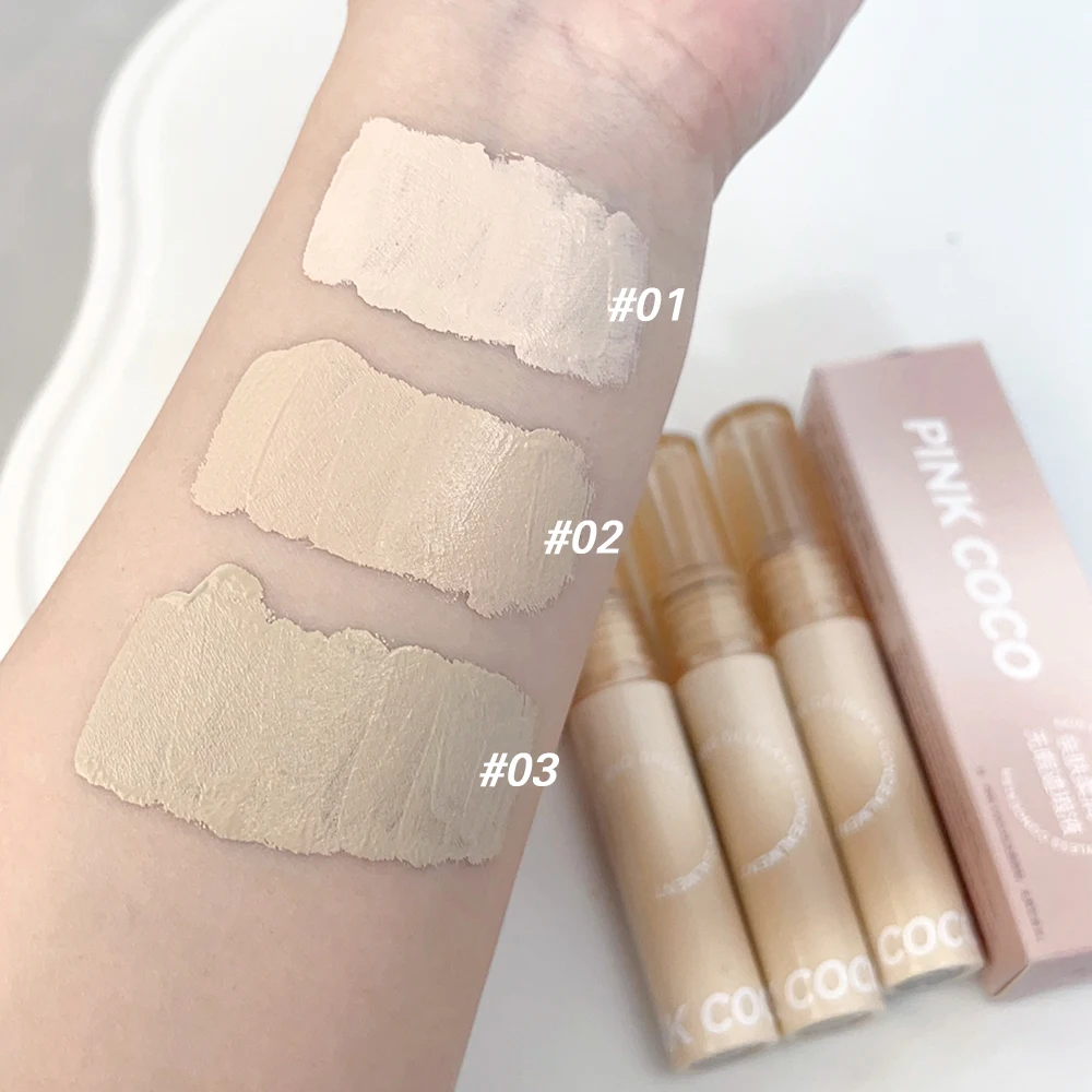 Romige Textuur Vloeibare Concealer Crème Waterdichte Volledige Dekking Concealer Blijvende Gezicht Litteken Acne Cover Gladde Hydraterende Make-Up