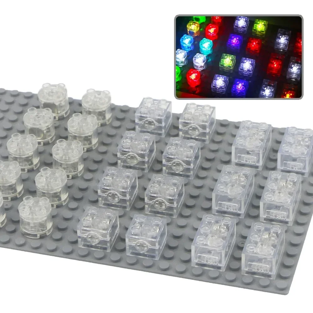 LED Colorful Accessories Classic Flashing Creative Building Blocks MOC Brick City Street LightEmitting Accessories Parts