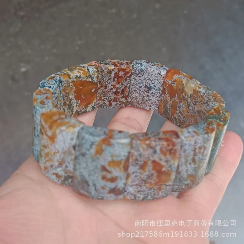 , jade, aquatic agate , ocean ink pattern bracelet, versatile and customizable,
