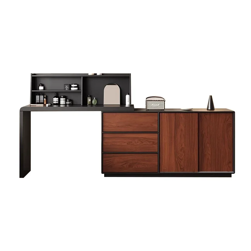 

Solid wood chest dresser integrated retractable antique storage cabinet French bedroom small apartment corner makeup table