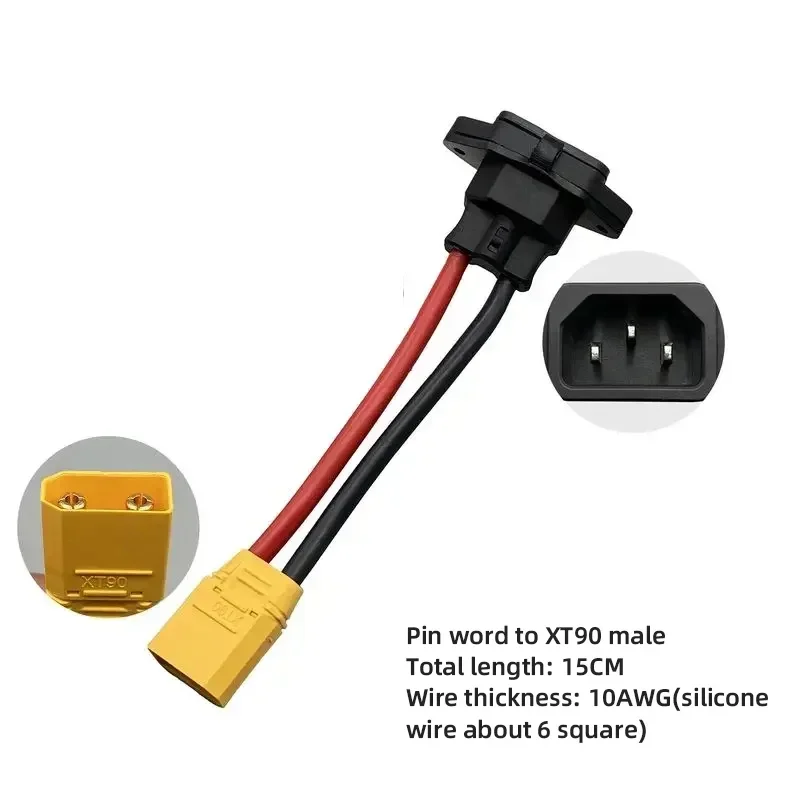 XT60/XT90 Männlich Weiblich Stecker auf 3pin Steckdose XT60 XT90 Batterie Auto Ladekabel Stecker Neue Energie E-bike Ladekabel