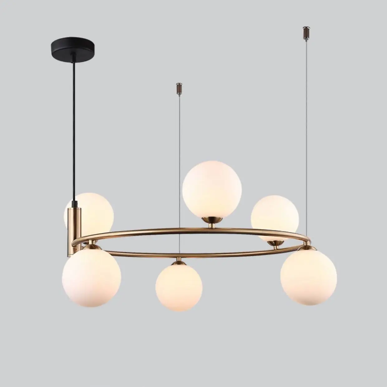 

Nordic creative glass ball circular branch shaped chandelier minimalist living room, bedroom light, clothing store, light