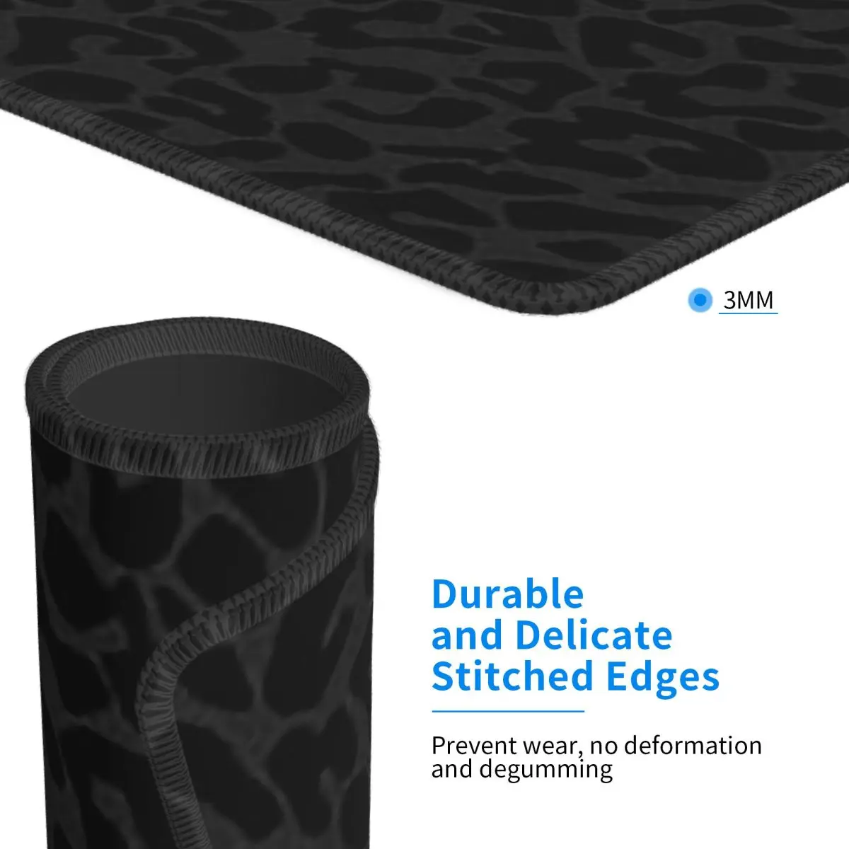 Tappetino per mouse con stampa leopardata nera Tastiera per computer Tappetino per mouse Gamer PC Tappetino per scrivania portatile Accessori per ufficio Tappetini da tavolo