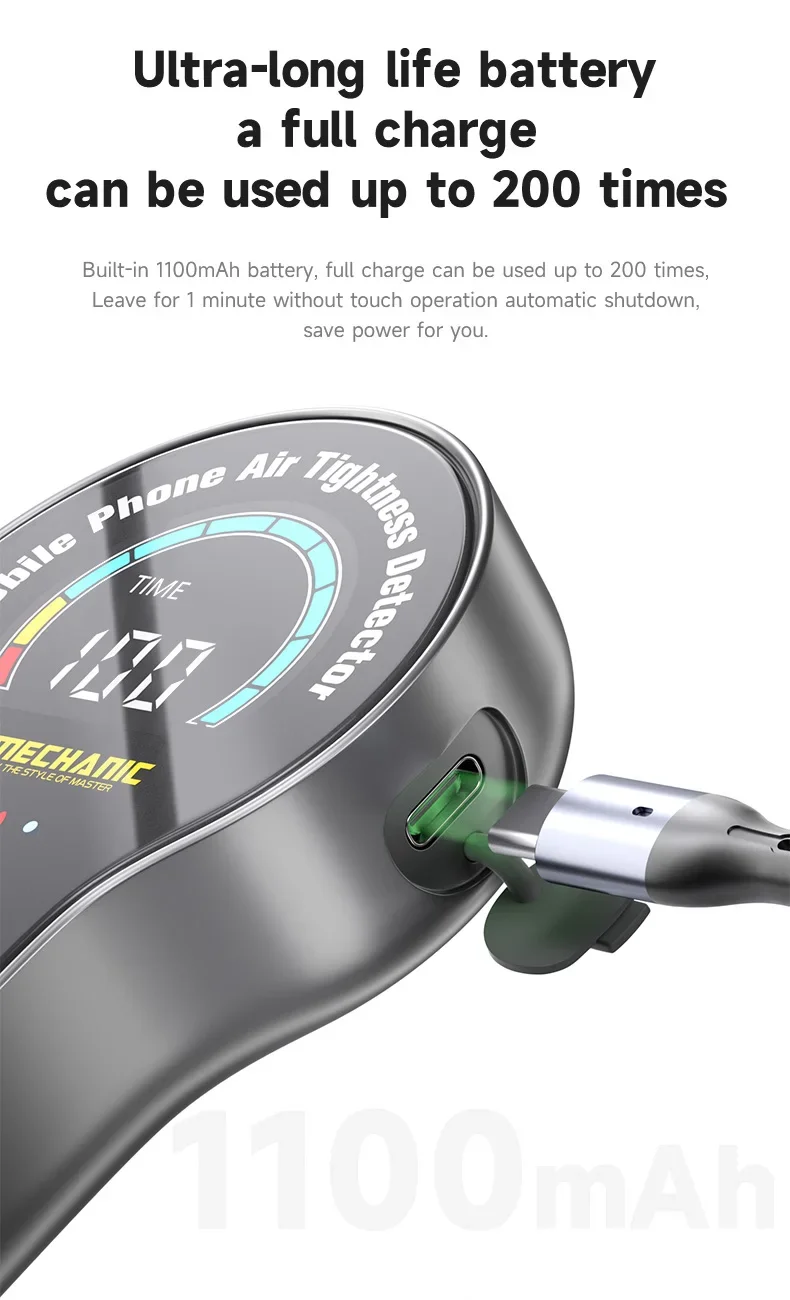 Mechanic Qimi8 Intelligent Mobile Phone Airtight Detector One Click Start LED Screen Tool for Phone Waterproof Seal Detection