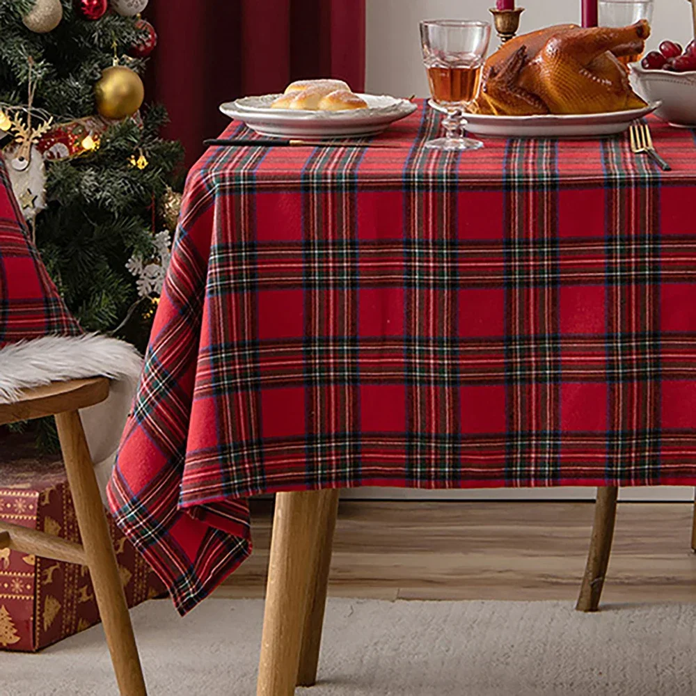 Christmas Checkered Table Cloth Red Buffalo Plaid Rectangle Tablecloth Xmas Table Cover for Dining/Parties/Holiday Decoration