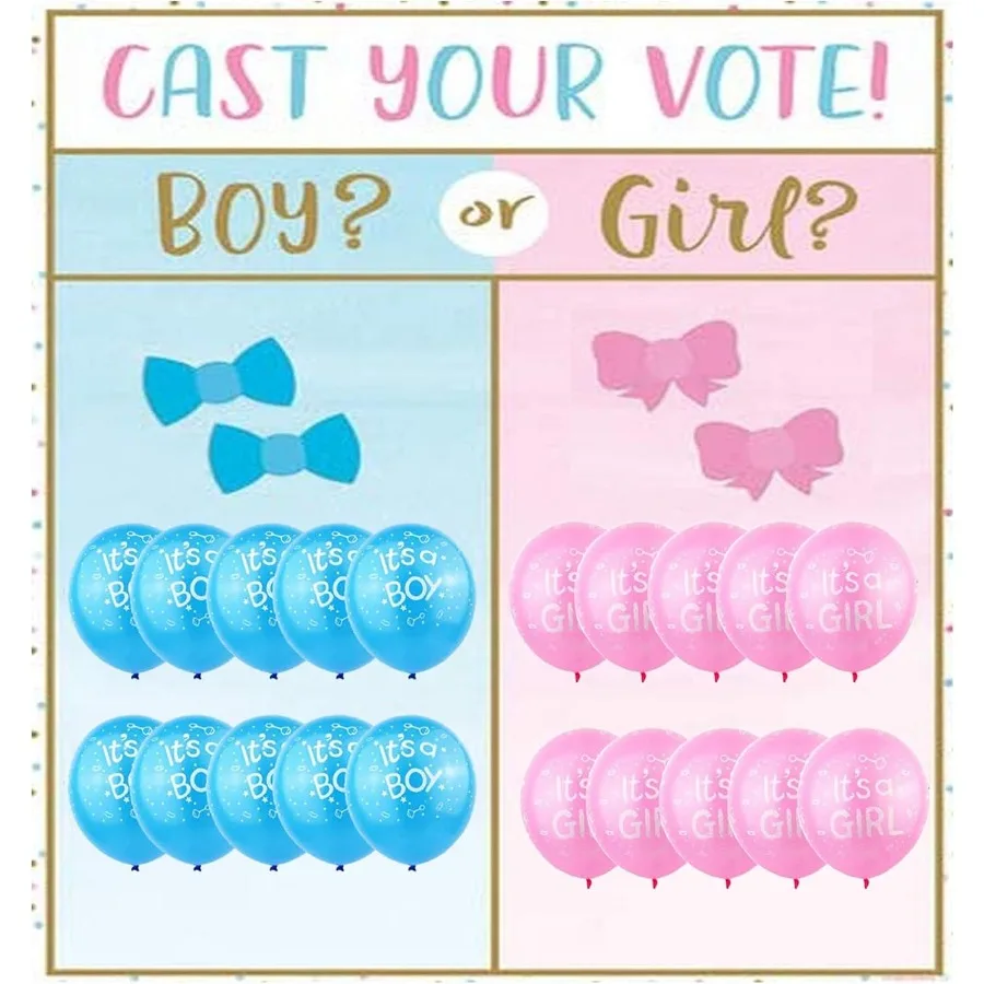 50 Uds. Globos reveladores de género en látex rosa, azul y blanco para decoraciones de Baby Shower, perfectos para fiestas temáticas, fondo fotográfico