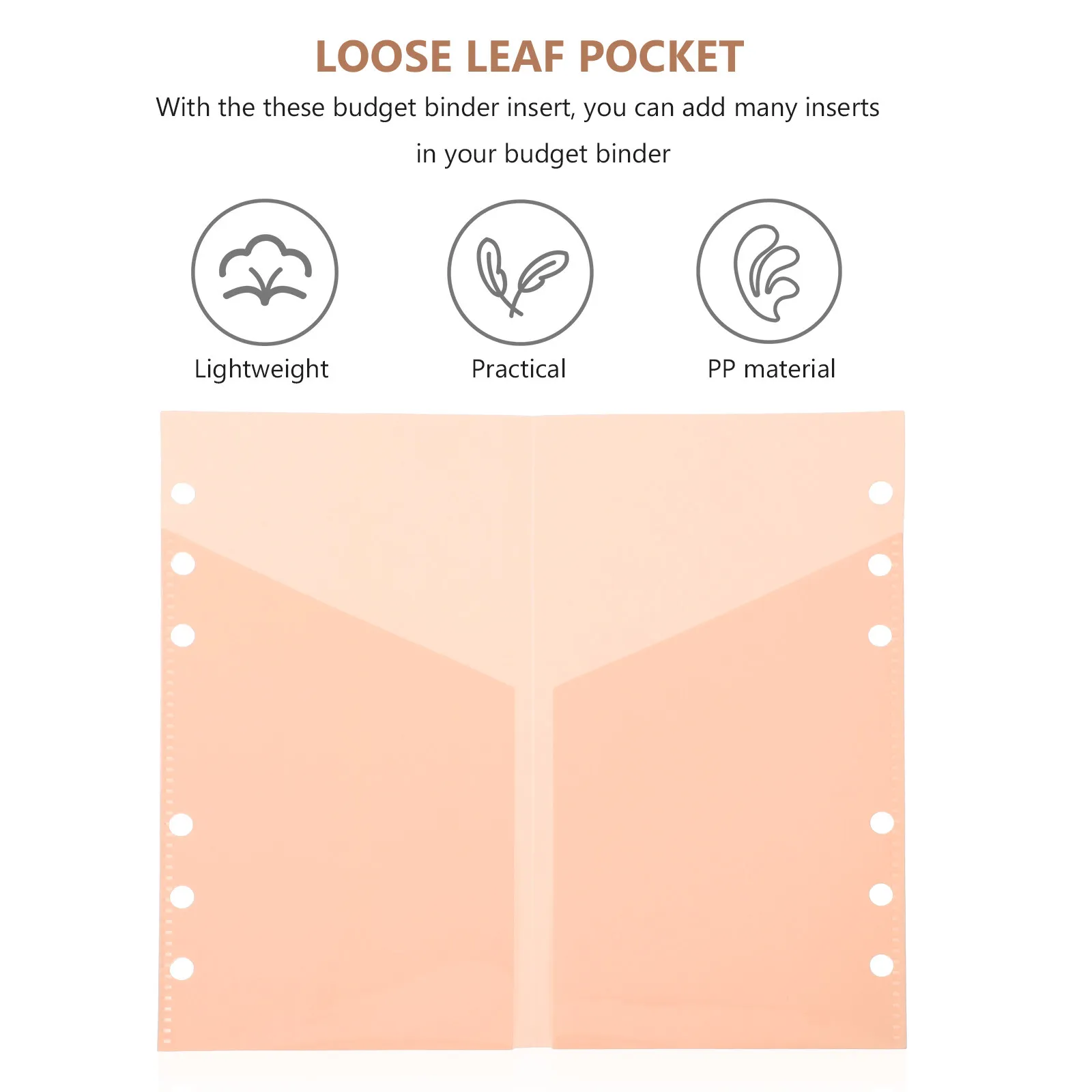 5Pcs A6 Replaceable Binder Pocket Small Loose Leaf Insert for Budget Ledger Manual Sorting Stickers Cards Wear Resistant PP