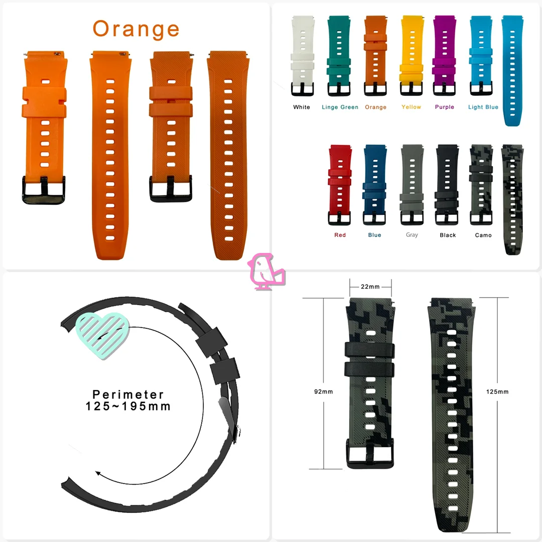 High Quality 22mm Silicone Watch Band Replacement Rubber Wrist Strap Bracelet Diving Water Sports Secure Fit