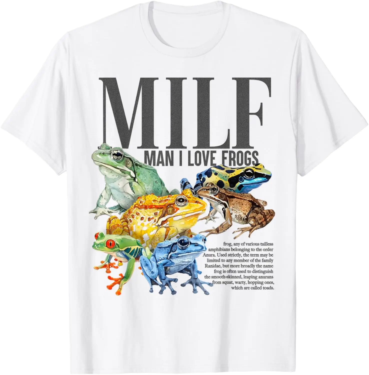 Milf Man I Love Frogs Adult Humor Embarrassing Men Women T-Shirt 100% Cotton Trendy Y2K Short-Sleeve Tee-Soft, Quick-Drying,