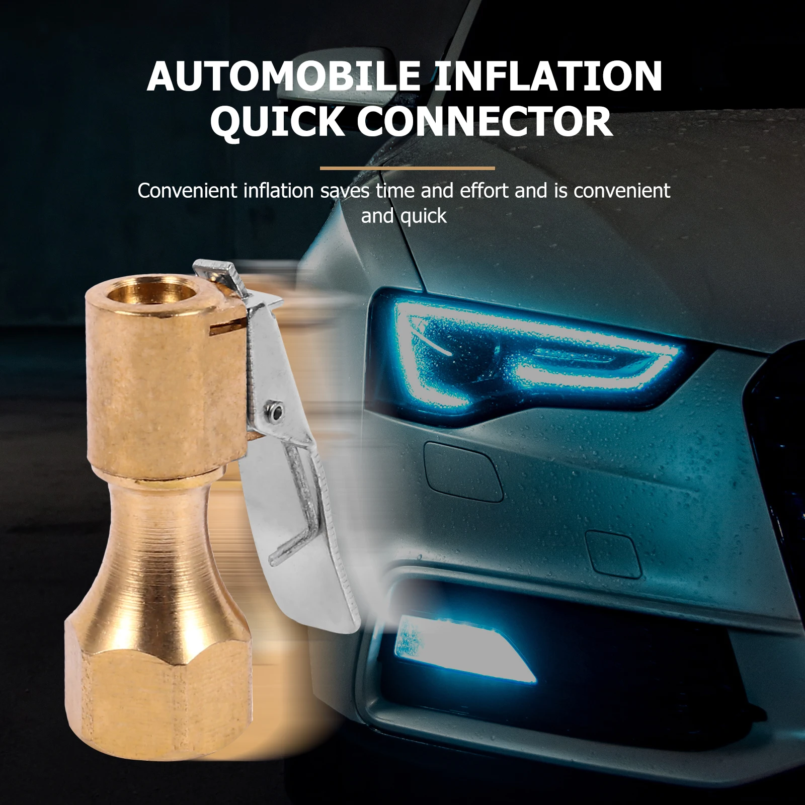 

5 Pcs Tire Inflator Chuck Copper 250PSI Max Pressure Compatible Straight Tip Vehicles Inflate Accessories Air Compressor Parts