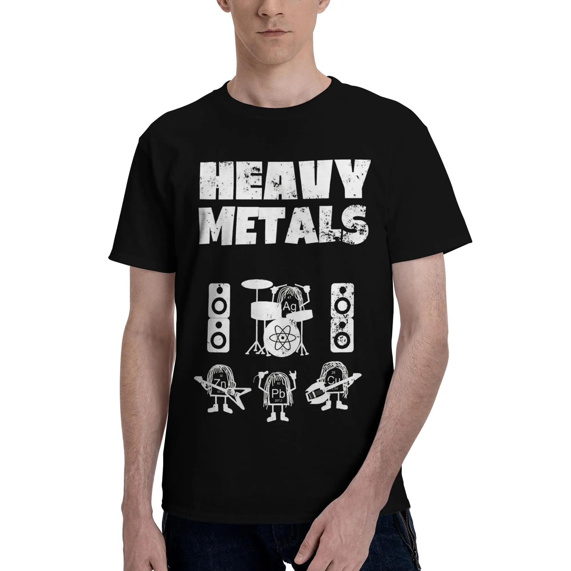 All Seasons Heavy Metals Band Chemists Periodic Tab T Shirt For Unisex  Pure Cotton T-shirts Short Sleeve Tops
