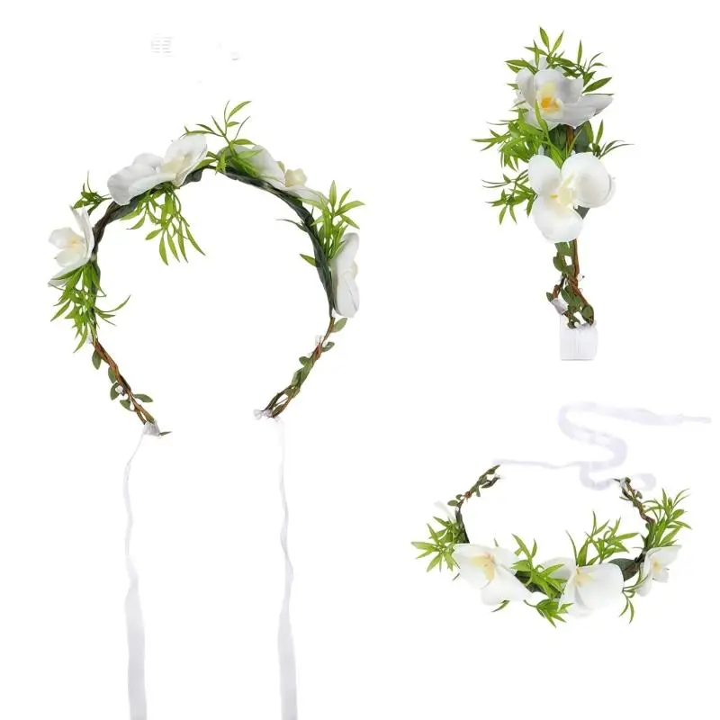 

39BB Romance Flower Hairband Hair Ornament For Bridal Shower And Wedding Ceremony