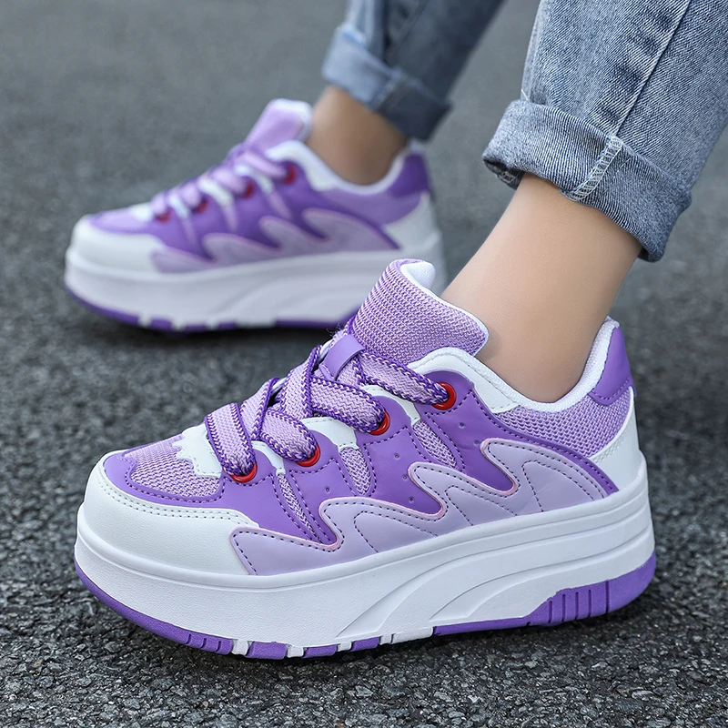 

Fashion Casual Sports Children 4-Wheels Sneakers for Boys and Girls Gift Nice Footwear Kids Roller Skate Shoes zapatos de niña