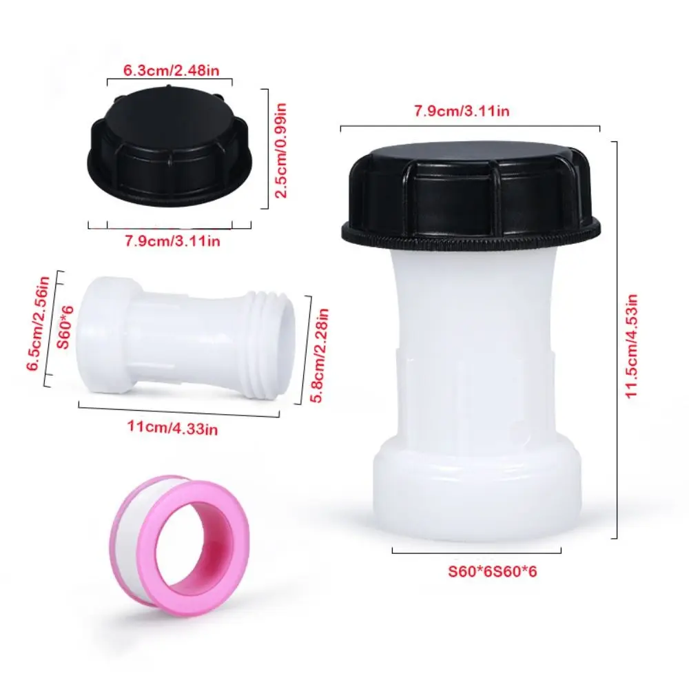 อุปกรณ์ต่อท่อระบายน้ำ IBC แบบใช้งานได้จริง ทนทาน อเนกประสงค์ ข้อต่ออะแดปเตอร์ S60*6 สำหรับท่อระบายน้ำพลาสติก IBC