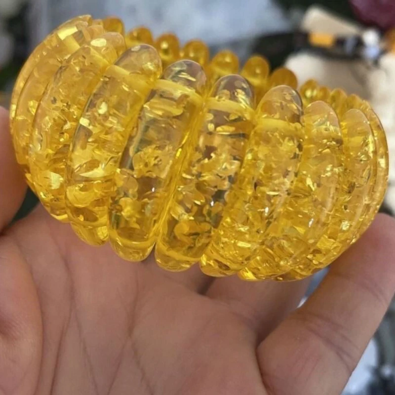 

Новый янтарный пчелиный воск, золотой янтарь, модный тренд, высококачественная атмосферная мода с ручным рядом