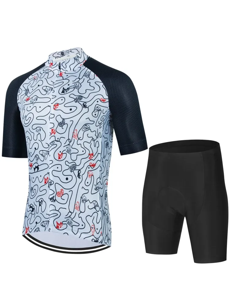 AliExpress NONE Men's Cycling Shirt Man Cycling Set Long Padding Men's Sweatsuit Set Bycicle Road Bike Accessories Bib Shorts Mtb Equipment