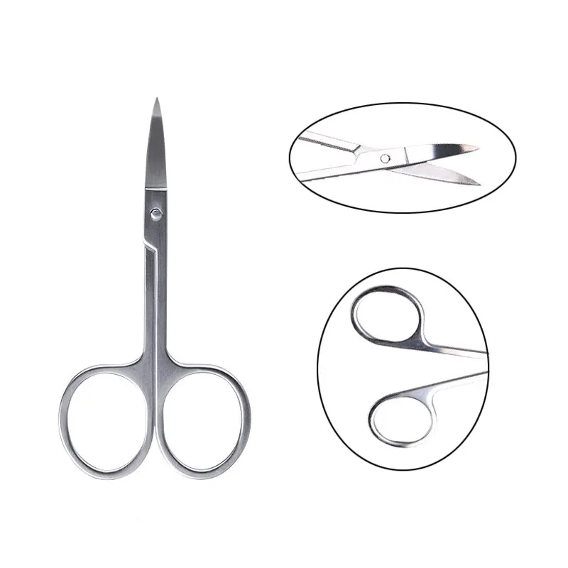 1 Pcs Professional Stainles Nails Eyebrow Nose Eyelash Cuticle Trimmer Epilator Scissor Manicure Tool Curved Pedicure Scissors