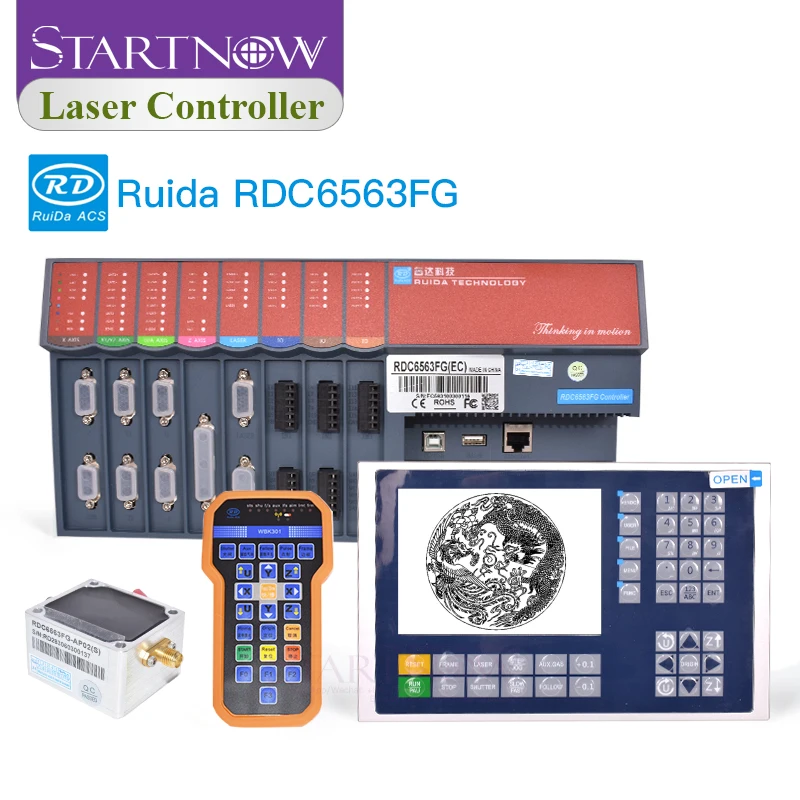 Startnow Wireless Remote Fiber Optic Control System RDC6563FG Uses A Ruida DSP Mainboard for Metal Hybrid Laser Cutting Machines