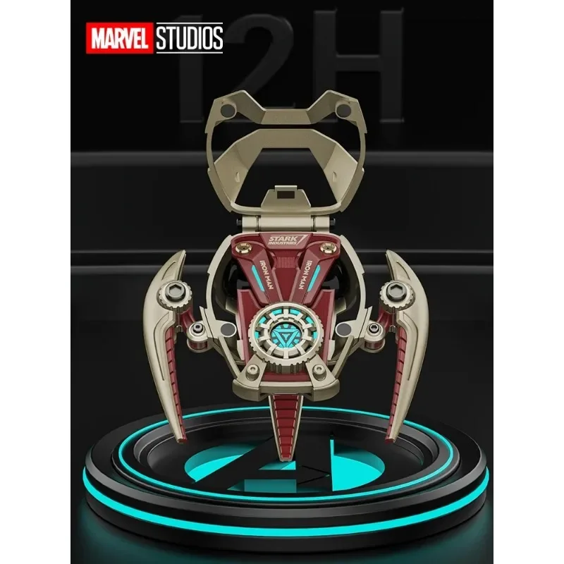 New Original Marvel Iron Man Wireless Bluetooth Earbuds Mr28 Ambience Light Rgb Mecha Headset Semi-in-ear Noise Reduction Gifts