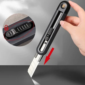 Delivery Metal Blade Utility Pocket Knife, Box Cutter, Retractable Paper, Office, School, Stationery, 18mm, 9mm 6 Main Sales Retractable Pockets - №3