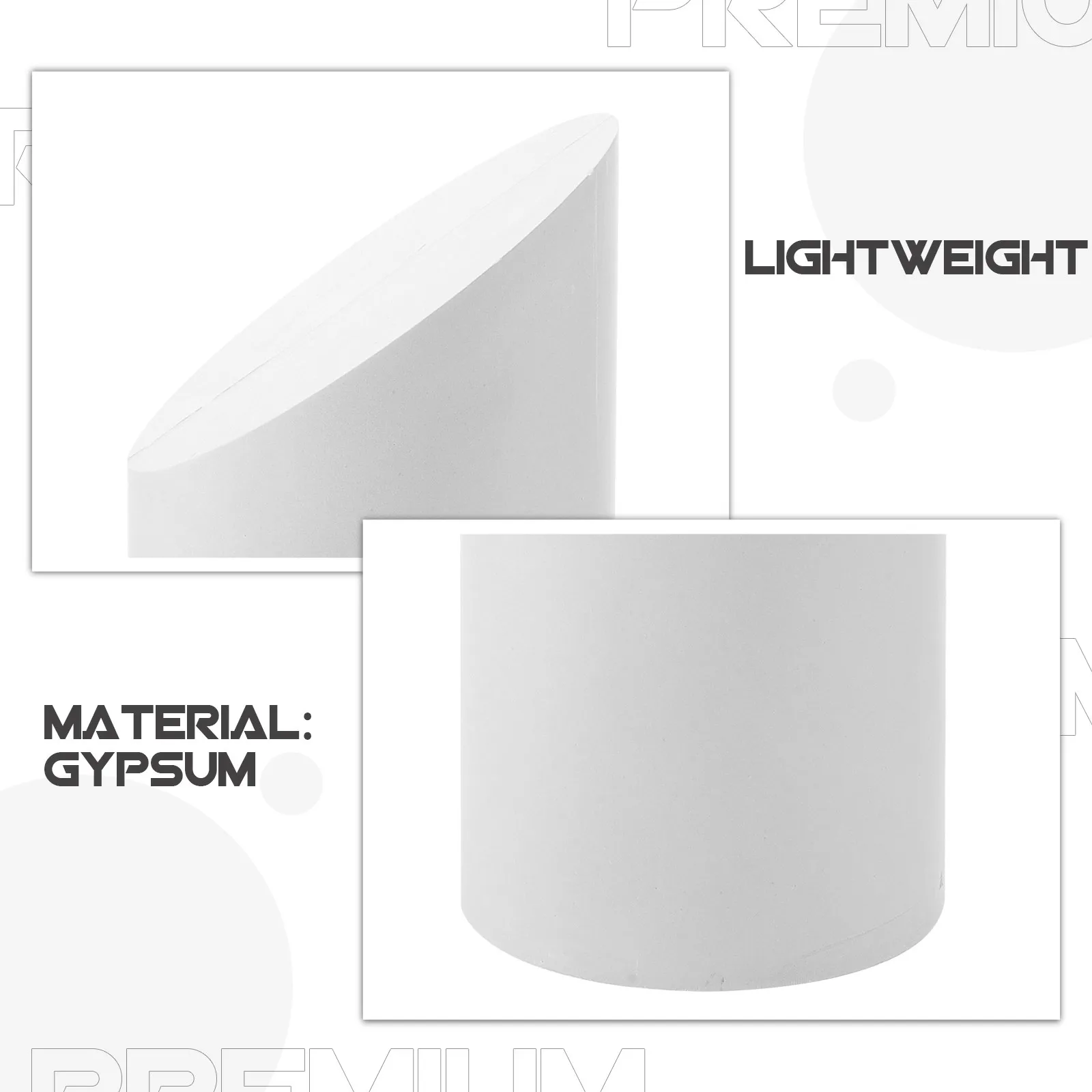 Geometrical Plaster Sculpture Model (Cylinder) Sketching Practice Model for Art Education,Still Life Drawing & Professional Art