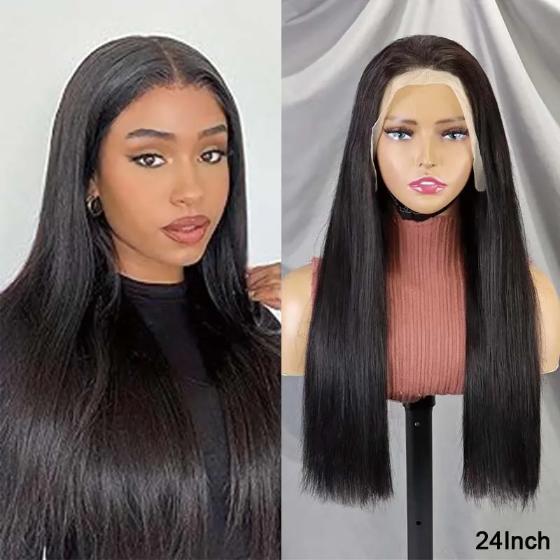 High 300 Density Lace Wigs Super Double Drawn Bone Straight Lace Front Wig 100% Brazilian Remy Lace Frontal pre Plucked Wigs