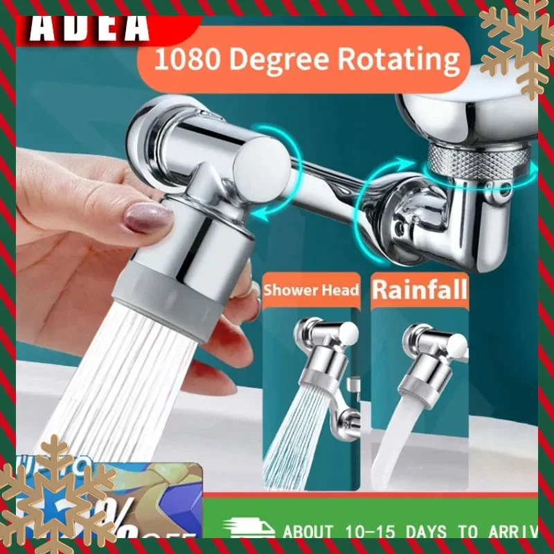 

Copper 1080° Swivel Robotic Arm Swivel Extension Faucet Aerator Sink Water Tap Splash Filter Bubbler Nozzle Extender Attachment