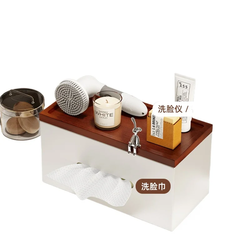 

Light luxury bathroom face towel storage box wet tissue rack