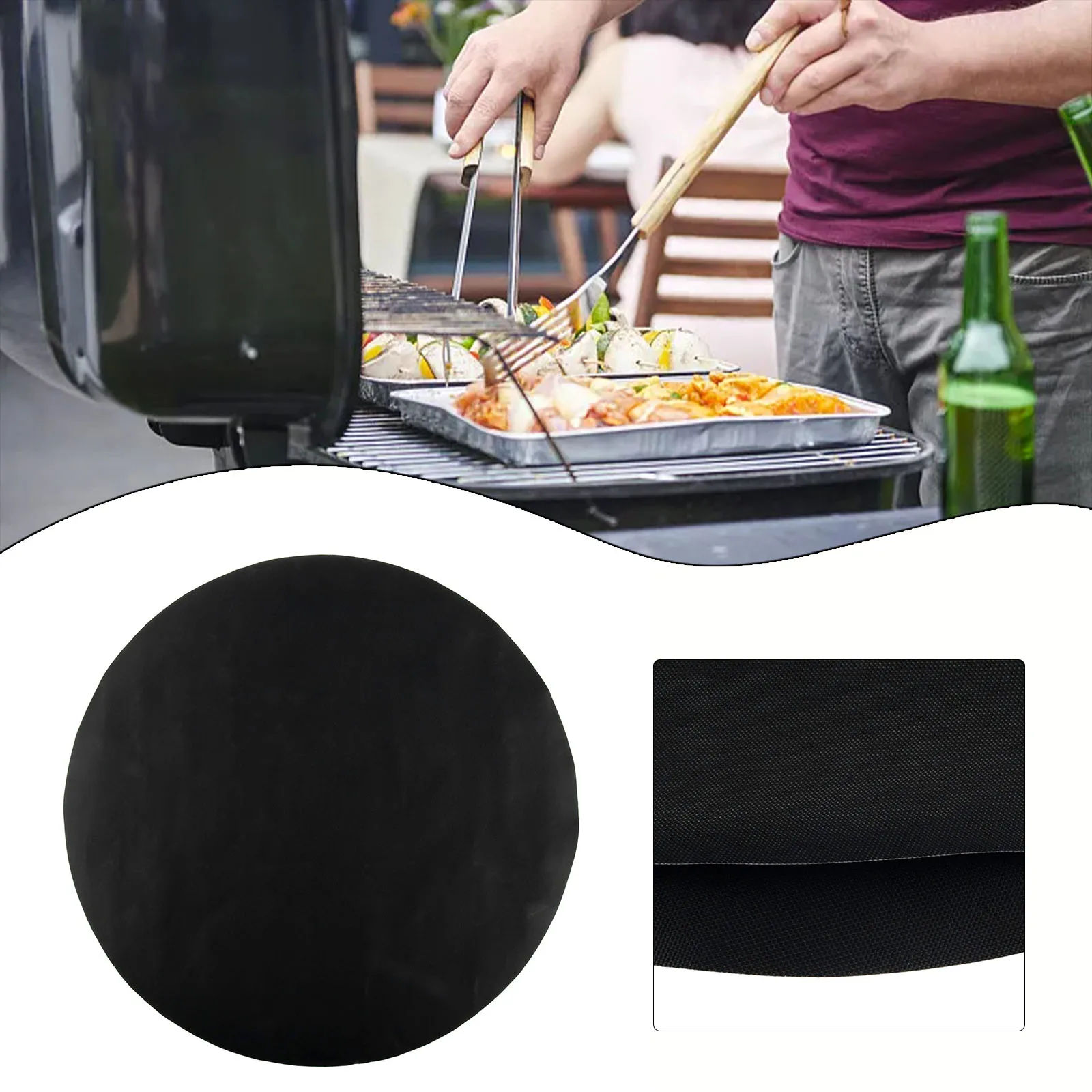 BBQ Mat Barbecue Mat For Oven 40cm/40*33cm Baked Film Barbecue Mat Black Non-stick Coating Grilling Accessories