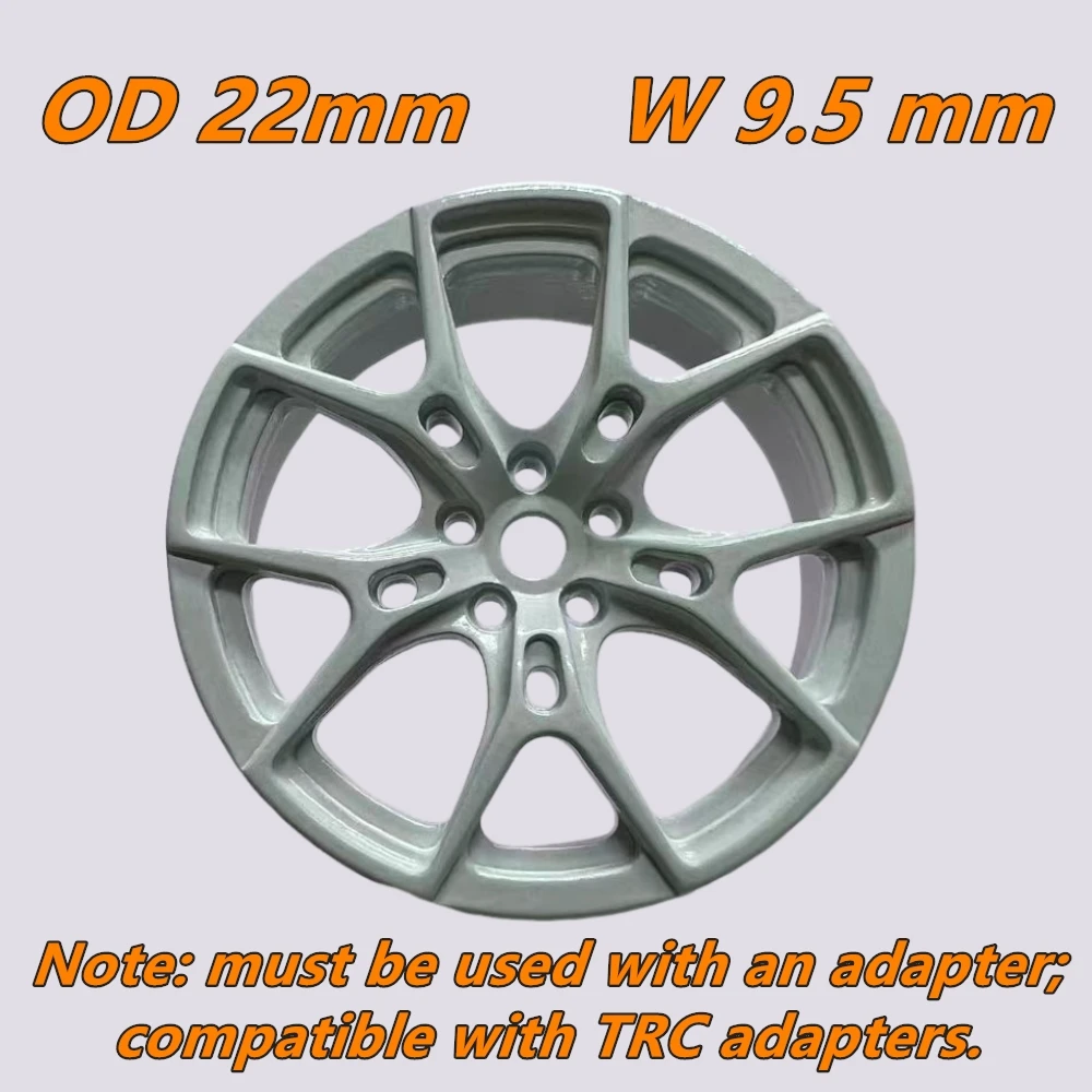 MA RACING 1/24 Metalowe piasty kół AWD, symulacja, białe (średnica zewnętrzna 22 mm, szerokość 9,5 mm), 4 sztuki do D24 DLR8