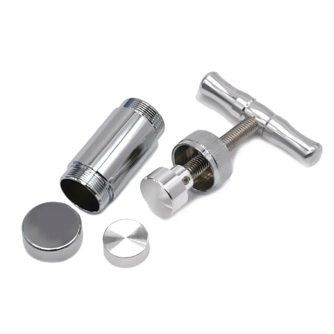 1pc Aluminum Alloy T Shape Press Tool For Spice, Garlic, Pepper, Salt, Can Be Rotated Squeezed To Store Tobacco Leaves Pocke