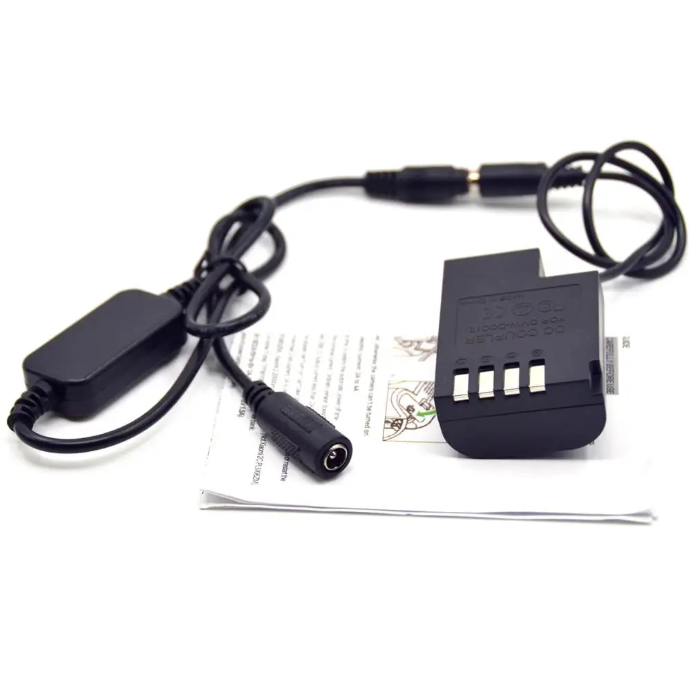 DMW-BLF19E Dummy Battery DMW-DCC12 DC Coupler+12V-24V Step-Down Power Cable for Panasonic Lumix DMC-GH3K GH3 GH4 GH5 GH5S DC-G9