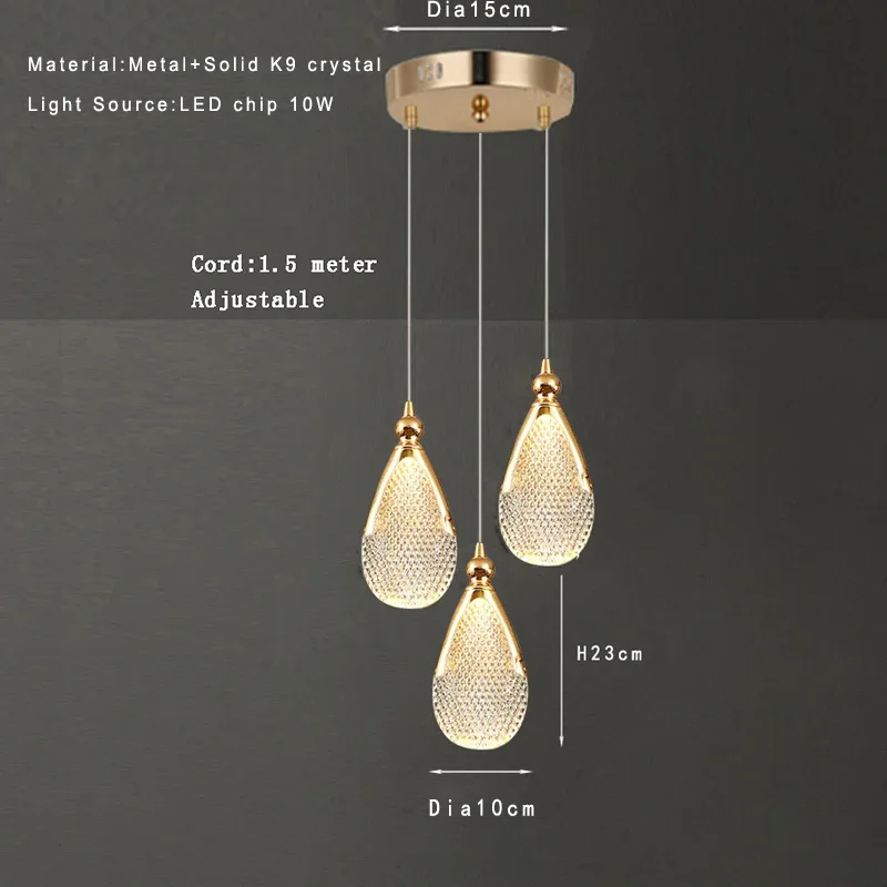 Modern Acrylic Pendant Lamp Adjustable Cord Mini Acrylic LED Hanging Light for Kitchen Island Dining Room Bedroom Parlor Bedside