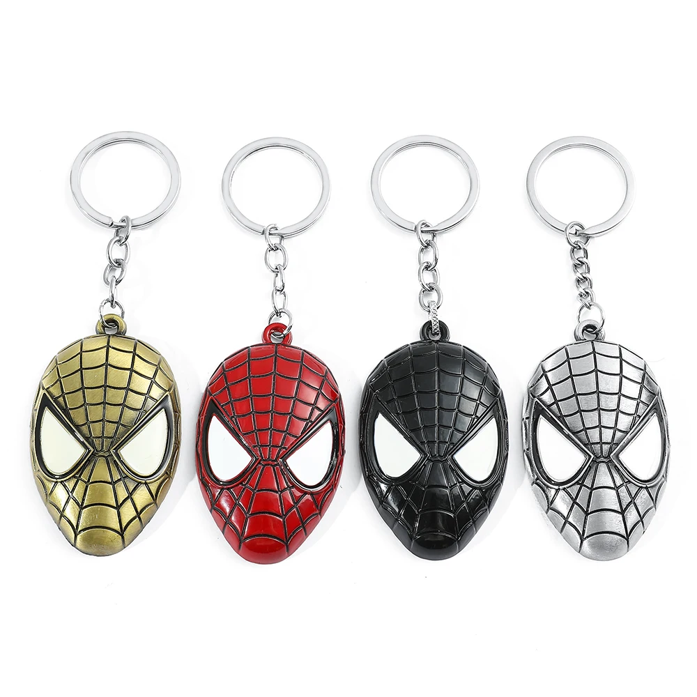 Marvel Avengers Keychain Anime Spiderman Mask Pendant Keychain Men Women Backpack Accessories Jewelry Gifts