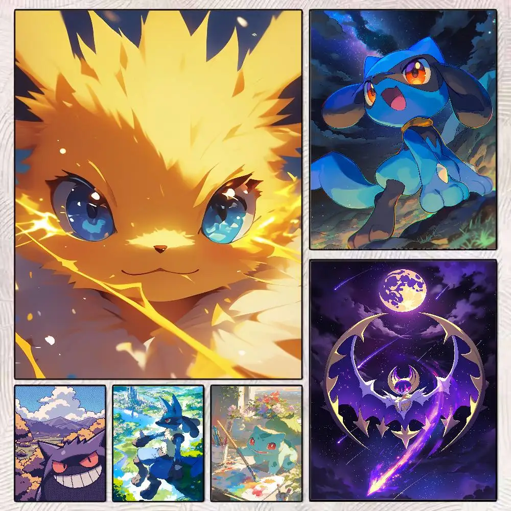 1PC  Pokemon Anime Poster Leafeon HD Canvas Wall Art Waterproof Print For Bedroom Living Room Home Decor Gift