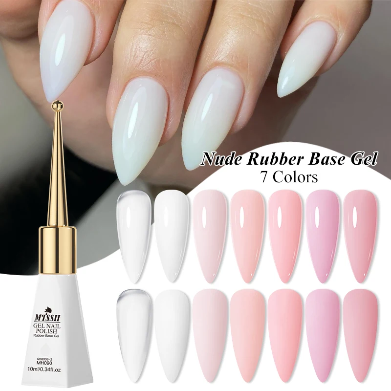 Milky White Nude Pink Rubber Base Gel Nail Polish 10ml Long-Lasting Semi-Permanent Varnish Soak Off Self Leveling UV LED Gel