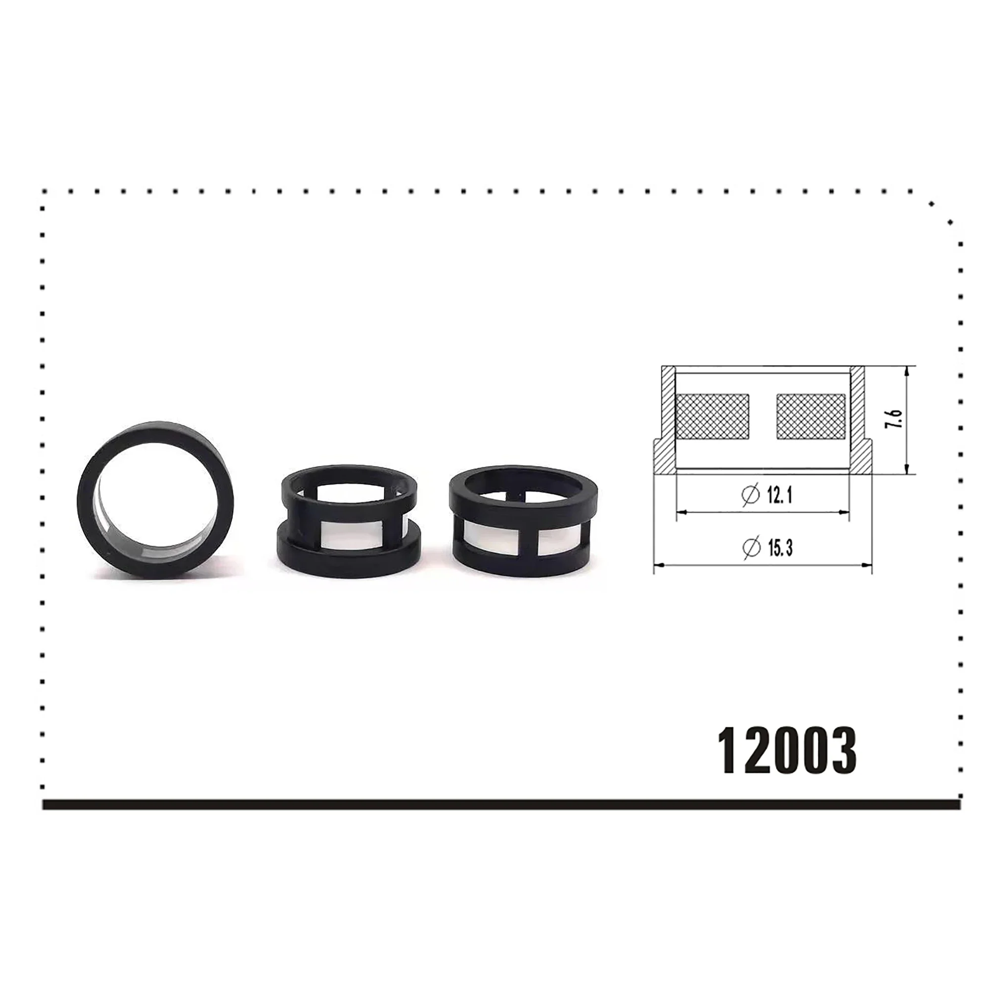 500 Uds venta al por mayor 17091432 filtro de inyector de combustible para coches Cadillac y GMC kits de reparación de inyector de combustible 15,3*12,1*7,6mm VD-FL-12003