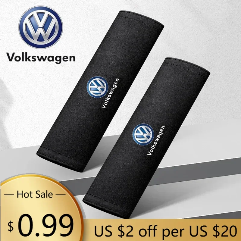 

For VOLKSWAGEN VW 2PCS Car Safety Belt Shoulder Cover Padding Interior for Volkswagen Golf Passat Jetta Touareg Tiguan Polo CC S