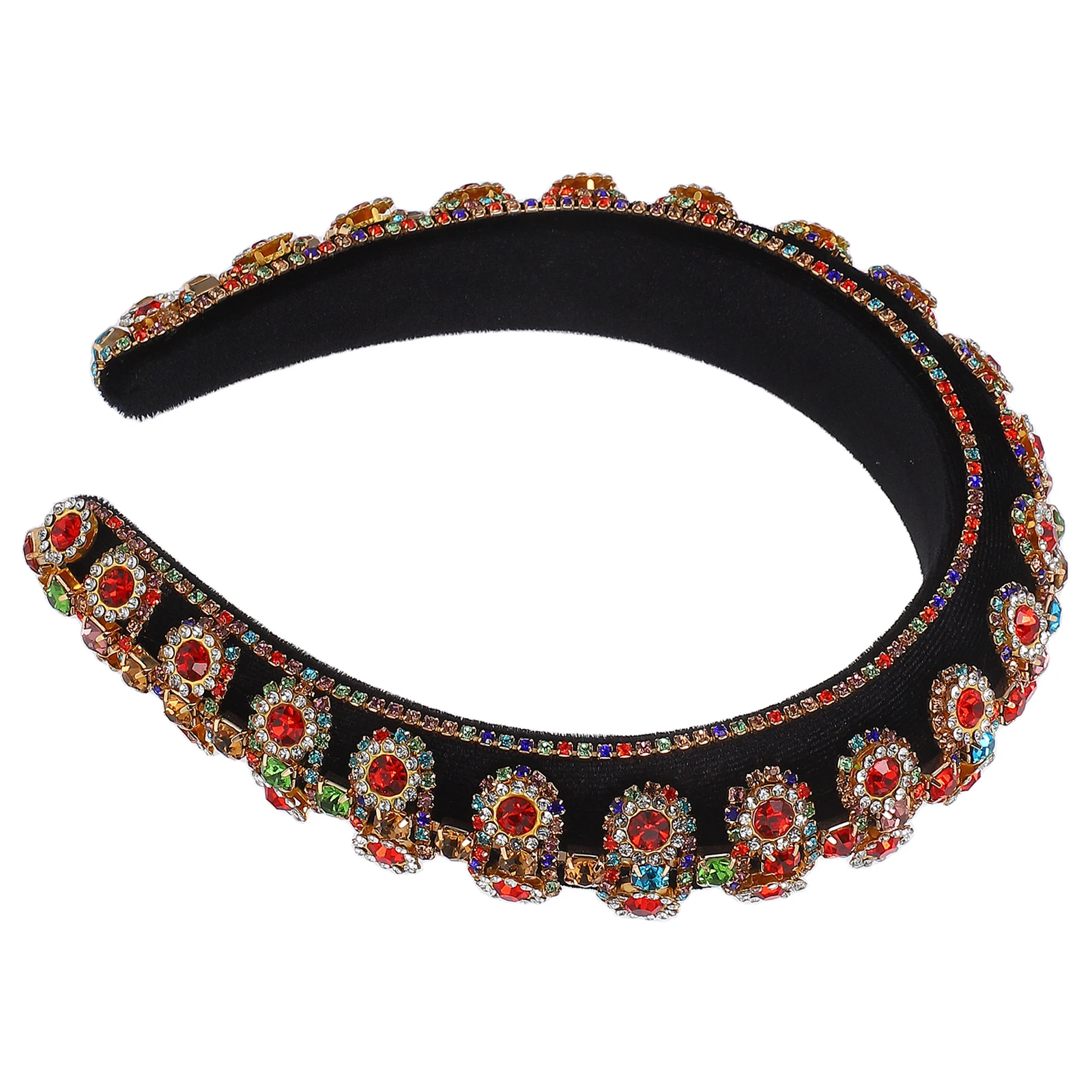 

Rhinestone Headband Hairband Girls Retro Headdress Accessory Elegant Style Women Bohemian Wedding Party Photos