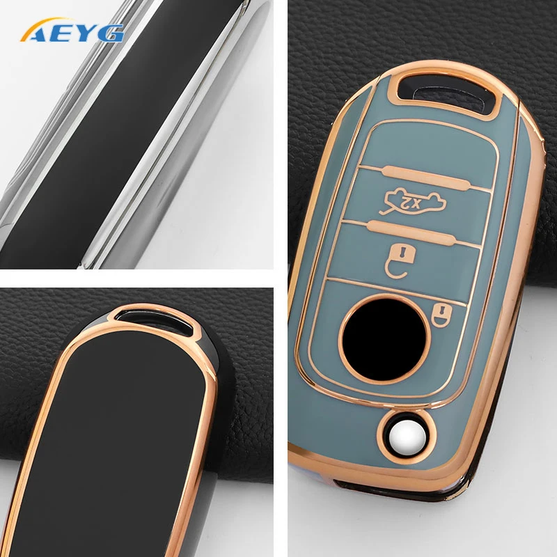 AEYG TPU Car Flip Key Case Cover Shell Fob For FIAT Tipo Tprp Freedom 500X Doblo Argo Nuovo Grazie Key Protective Accessories
