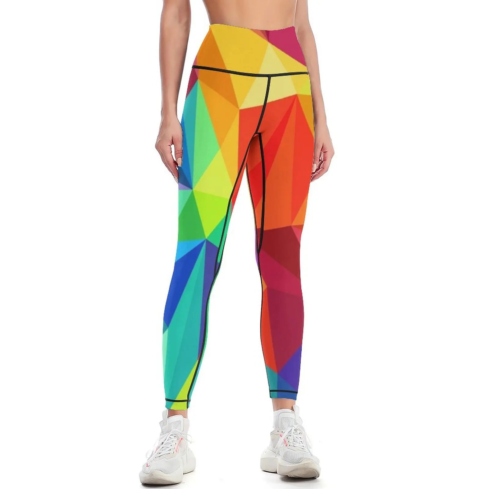 

Bright Colorful Geometric Rainbow Design Leggings workout clothes for Fitness clothing Pants sport Womens Leggings