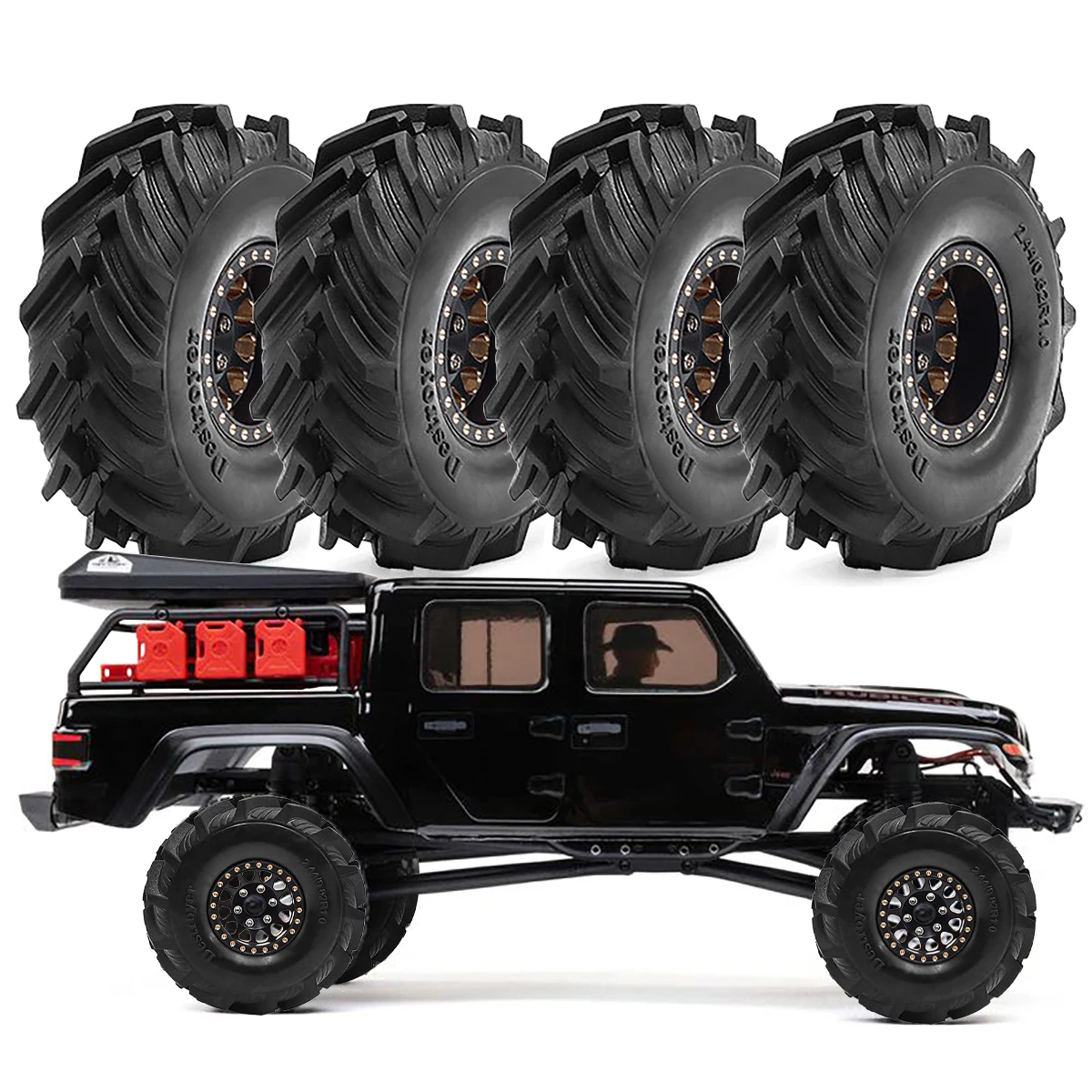 

1.0 inch Beadlock Wheel & Tire Set for 1/18 1/24 TRX4M Axial AX24 SCX24 FMS RC Crawler Brass Wheel + Rubber Tire Upgrade Set