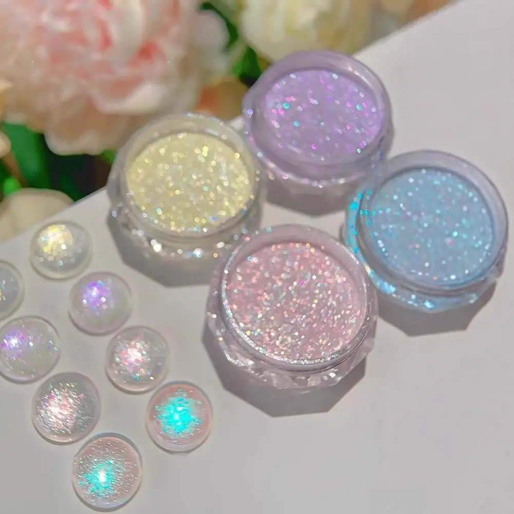 Poudre à ongles à paillettes pour chat, eau légère violette, fournitures magnétiques pour manucure, bricolage, poussière pour Nail Art, Pigment pour ongles Y3J5